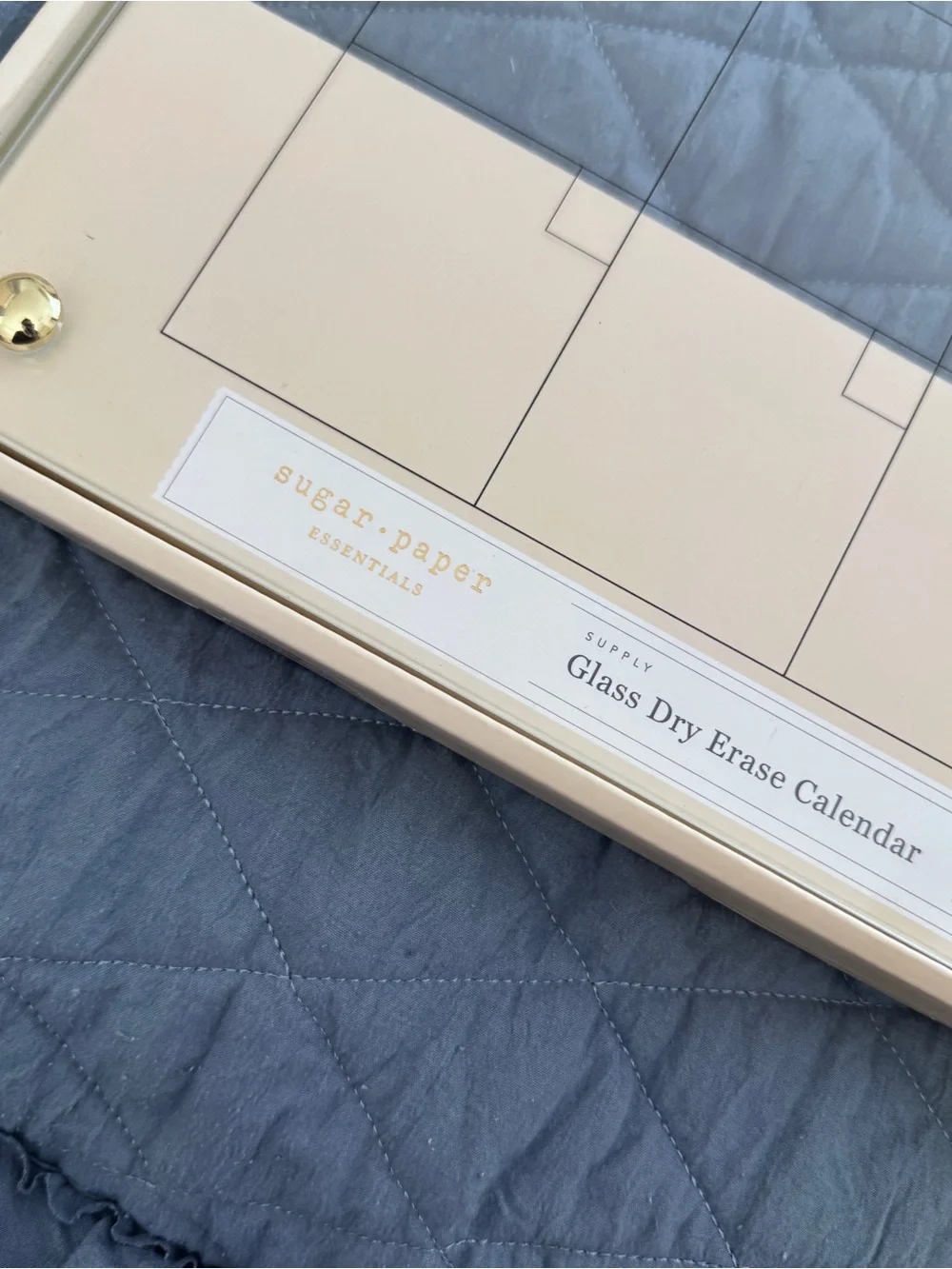 Glass Dry Erase Weekly Calendar - Cream